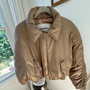 Nanushka Vegan Leather Puffer Jacket (small)